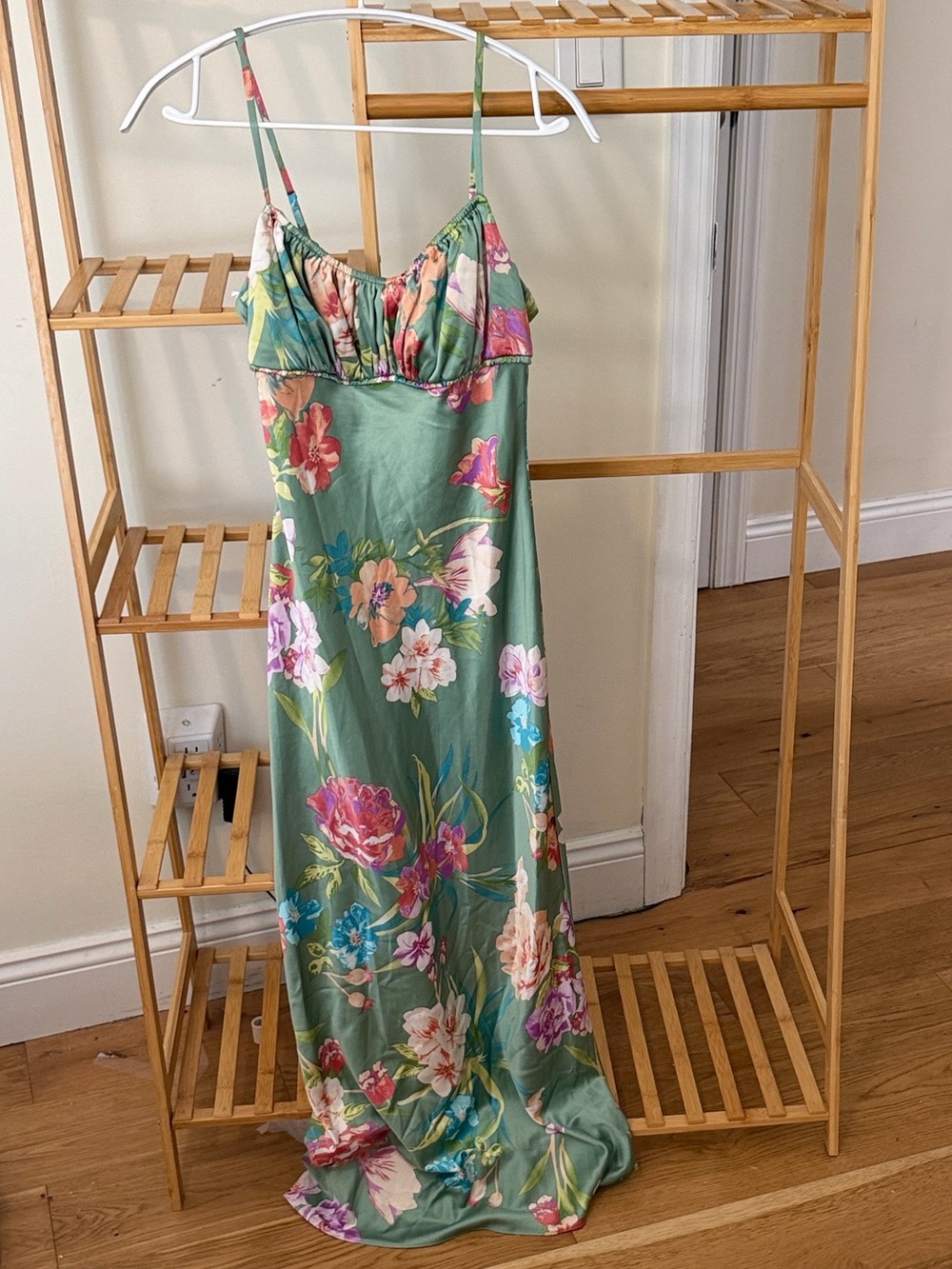 Floral Green Maxi Dress - Picture 3 of 3